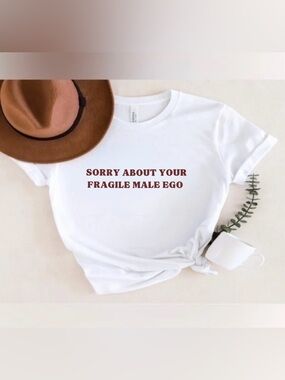 Fragile Male Ego Shirt Funny Statement Graphic Tee Trendy Aesthetic Top